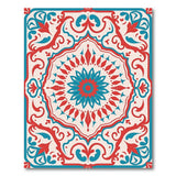 Traditional Persian Vibrant Red Teal Persian Medallion Area Rug