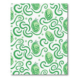 Green Swirling Leaf Floral Area Rug