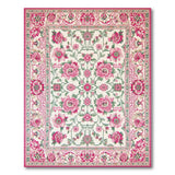 Pink Traditional Persian Cream Pink Floral Persian Area Rug