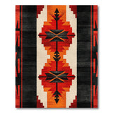 Bold Red Black Southwestern Geometric Area Rug