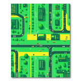 Aerial Green Cityscape Geometric Area Rug