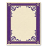 Purple Ornate Purple Floral Border Area Rug