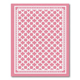 Pink Geometric Trellis Lattice Area Rug