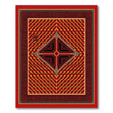 Bold Red Geometric Rug with Greek Key Borders