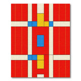 Bold Red Blue Yellow Geometric Area Rug