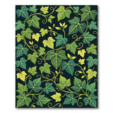 Floral Vintage Lush Green Ivy Vine Area Rug