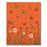 Vibrant Orange Monarch Butterfly Floral Area Rug