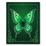 Emerald Green Butterfly Ornate Area Rug