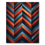 Vibrant Blue Orange Chevron Geometric Area Rug