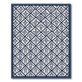 Geometric Modern Navy Blue Geometric Trellis Area Rug
