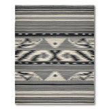 Black White Zigzag Heritage Tribal Rug