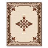 Ornate Cream Border Persian Area Rug