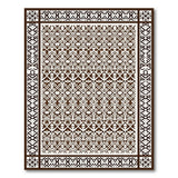 Ornate Brown Geometric Persian Area Rug