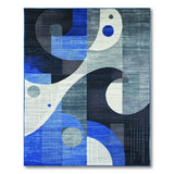 Modern Blue Geometric Abstract Area Rug