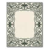 Ornate Beige and Neutral Ornate Floral Border Area Rug