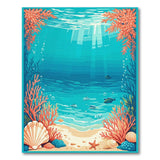 ODIKA Underwater Coral World Washable Area Rug, Non-Slip Low Pile Mat for Kids & Nursery