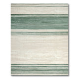 Green and Beige Striped Rustic Farmhouse Area Rug
