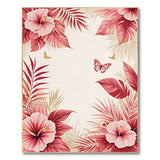 ODIKA Tropical Pink Hibiscus Washable Rug - Low Pile Non-Slip Area Rug
