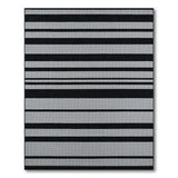 Modern Black Gray Striped Area Rug