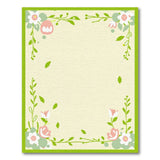 Whimsical Green Border Pink Floral Area Rug