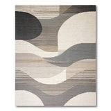 Modern Geometric Abstract Neutral Area Rug