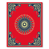 Red Starburst Medallion Area Rug with Ornate Borders