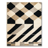 Modern Geometric Diamond Area Rug in Black Grey