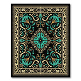 Traditional Persian Ornate Teal Medallion Persian Area Rug