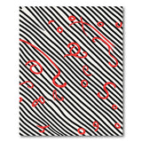 Zigzag Black White Rug with Red Doodles