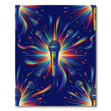 Vibrant Rainbow Microphone Area Rug