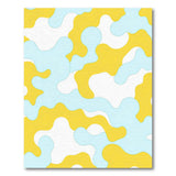 Organic Yellow Cyan Abstract Area Rug