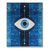 Evil Eye Blue Geometric Area Rug
