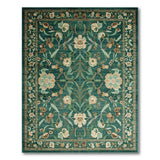 Green Emerald Green Floral Persian Area Rug