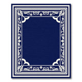 Navy Ornate Border Area Rug