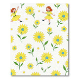 Playful Sunflower Cartoon Girl Yellow Area Rug