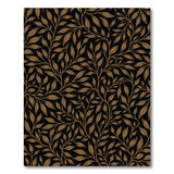 Elegant Gold Leaf Vine Black Area Rug