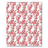 Playful Red Cartoon Monkey Area Rug
