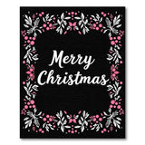 Pink Berry Merry Christmas Floral Area Rug