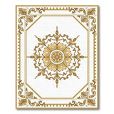 Gold and Silver Ornate Gold Floral Medallion Area Rug