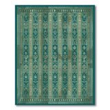 Teal Gold Heritage Tribal Area Rug