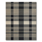 Modern Black Grey Plaid Check Area Rug