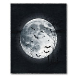 Spooky Full Moon Bats Area Rug