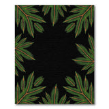 Vibrant Green Orange Leaf Mandala Area Rug