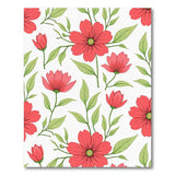 Vibrant Red Floral Pattern Area Rug
