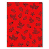 Red Maple Leaf Tribal Star Pattern Rug