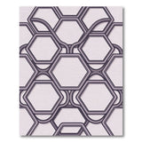 Purple Interlocking Hexagon Area Rug