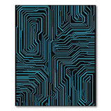 ODIKA Washable Blue Circuit Board Tech Rug - Non-Slip Low Pile Gamer Style Area Rug