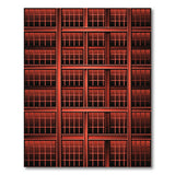 Red Geometric Window Facade Area Rug