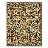 Orange Leopard Print Area Rug with Black Border