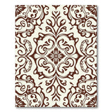 Vintage Brown Damask Floral Area Rug